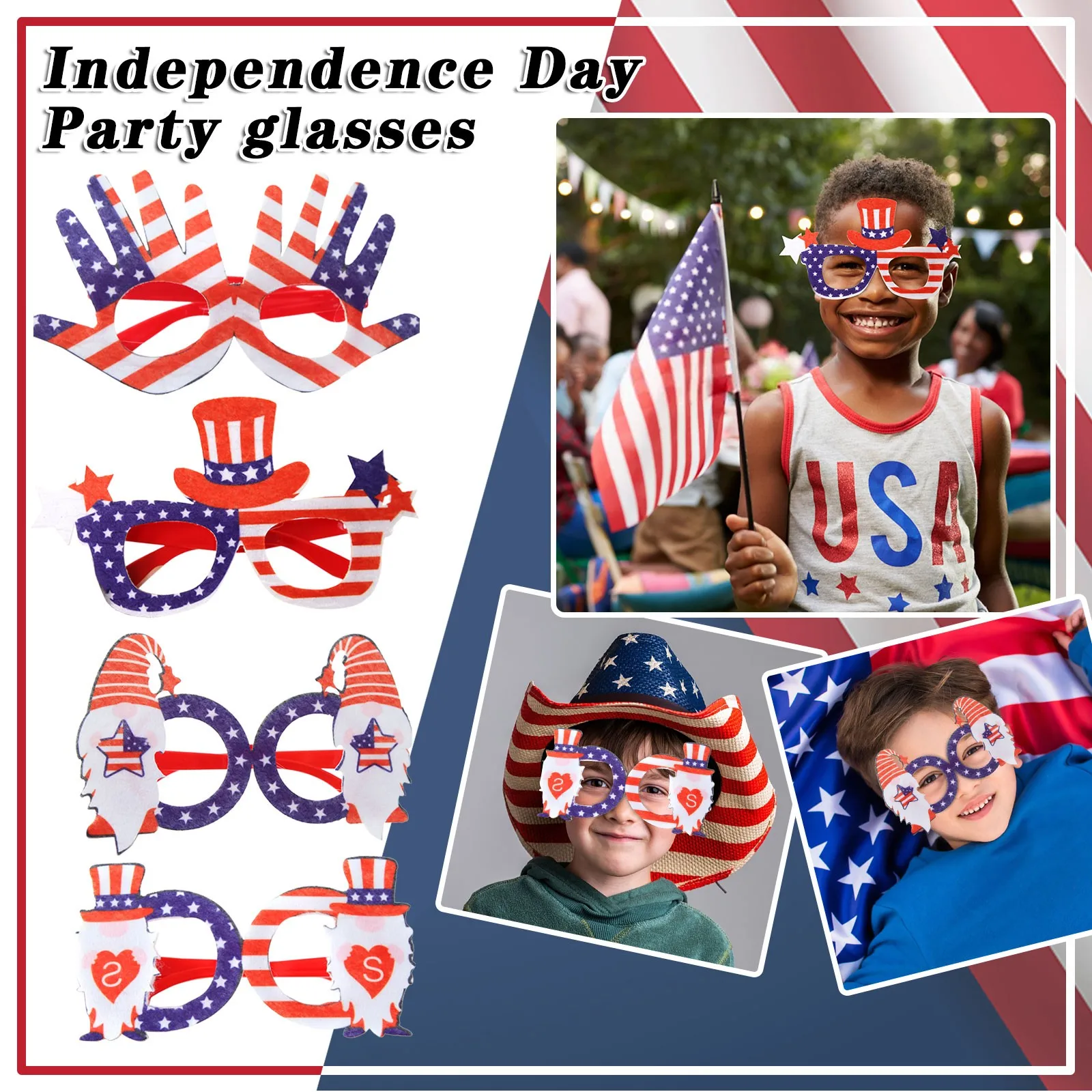 

Glasses Holiday Creative Theme Gift Glasses Party Independence Celebration Day Decoration Event & Party