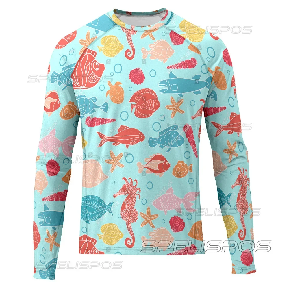 Рубашки для рыбалки SPELISPOS солнцезащитные дышащие быстросохнущие с длинными