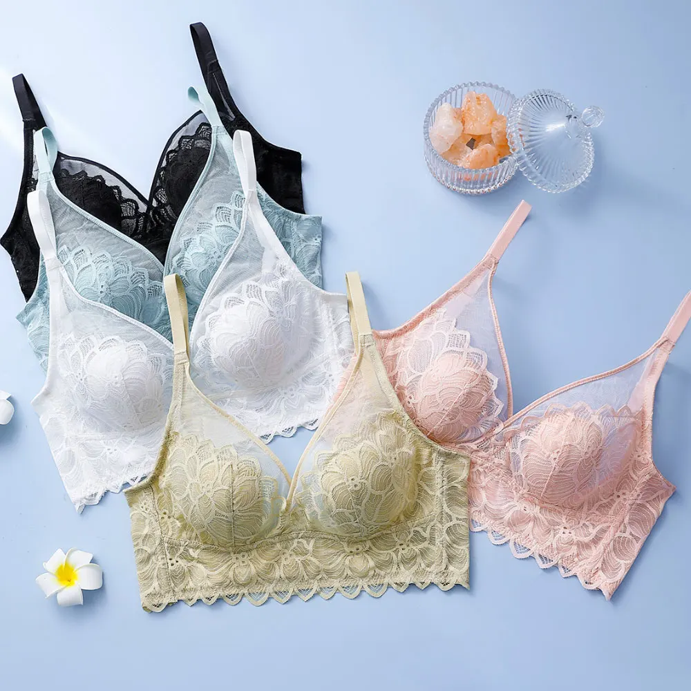 Open Back Bra Transparent Brassiere Sexy Women Backless Underwear Wedding Invisible Bralette Non-wired Bras Deep U Lace Lingerie