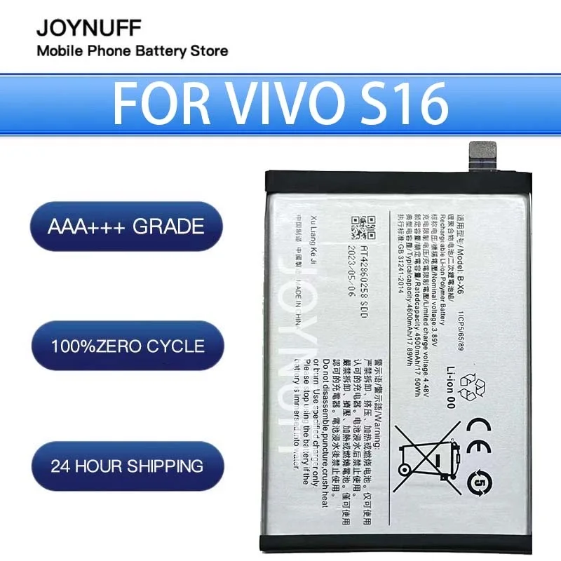 

New Battery High Quality 0 Cycles Compatible B-X6 For VIVO S16 Replacement Lithium Sufficient Batteries moblie smart phone+tools