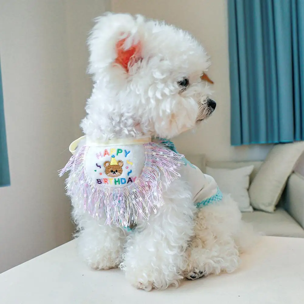 Шейный платок для домашних животных мягкий на ощупь с красивой кисточкой в