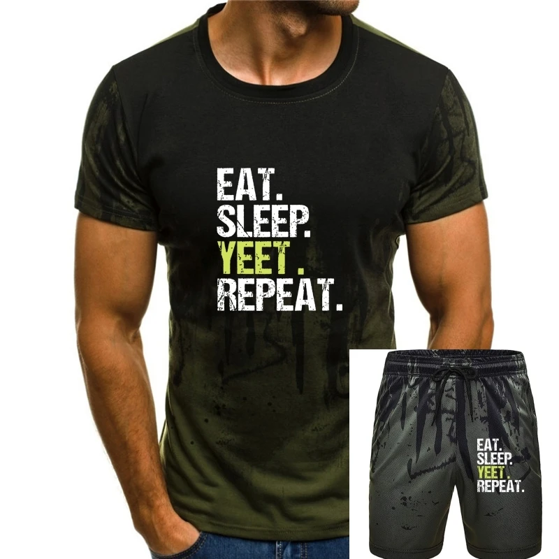 

Футболка с надписью Eat Sleep Yeet для танцев, подарок на день рождения, футболки, мужские топы, футболки, распродажа, хлопковые футболки с 3D принтом для уличного мальчика