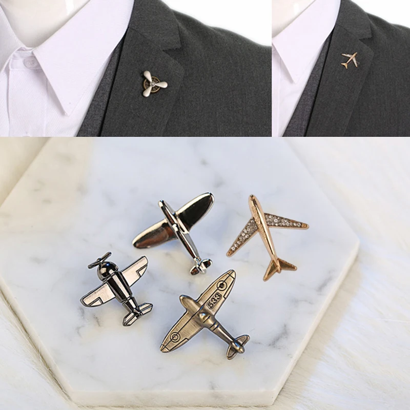 

Retro Airplane Engine Brooch Unisex Aircraft Lapel Pins Men Suit Shirt Collar Needle Jewelry Accessories New Backpack Badge