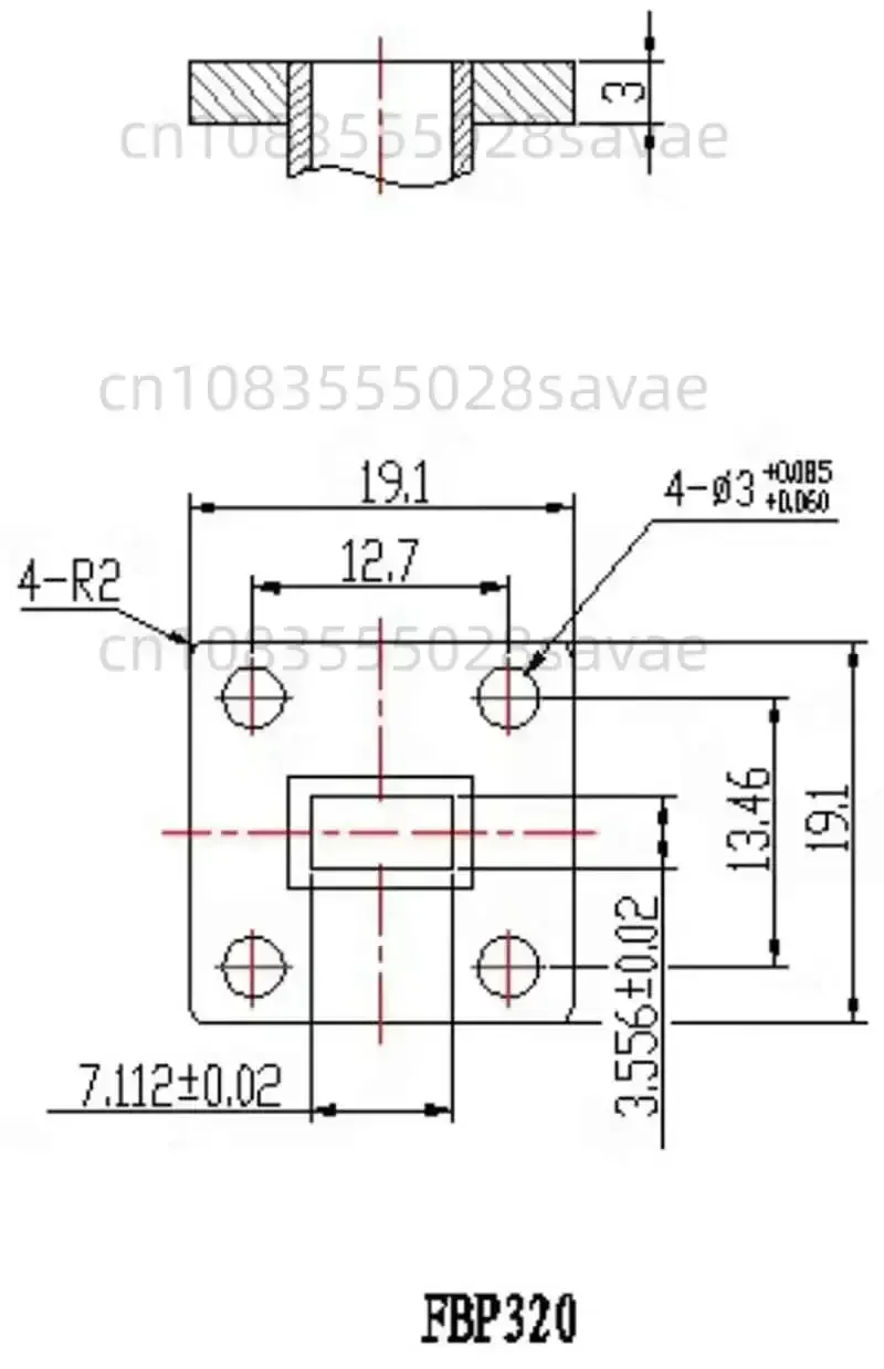 BJ320 (WR28) Waveguide к коаксиальному преобразователю 26 3-40 ГГц