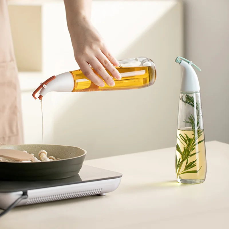 

400ML Kitchen Glass Oil Vinegar Bottle Soy Sauce Jar Salad Oil Pot Leak-Proof Seasoning Storage Condiment Dispenser Kitchen Item