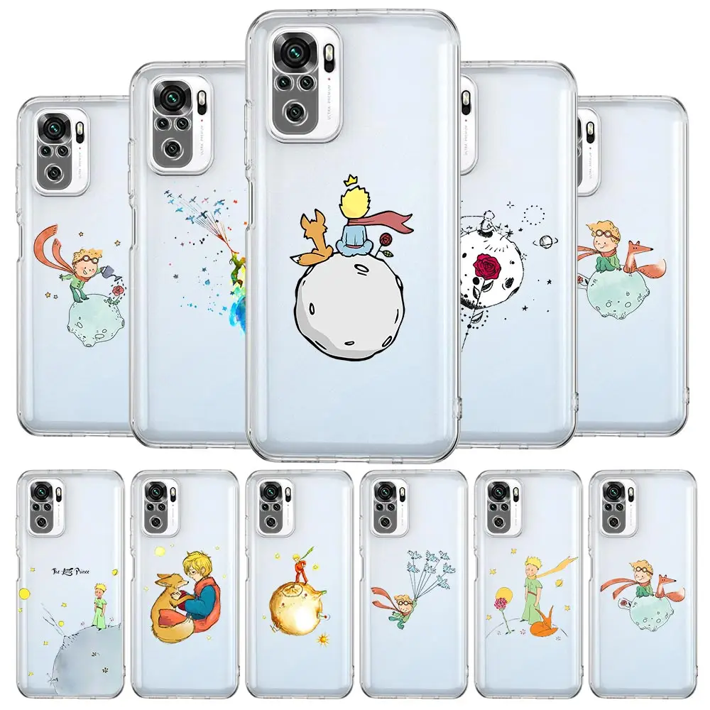 

The Little Prince Anime New Square Clear Phone Case For Xiaomi Redmi Note 12 11 9S 9 8 10 Pro+ 7 8T 9C 9A 8A K40 Gaming Cover