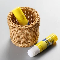 practical portable wide mouth dried fruit snack pen holder bathroom supplies rattan storage basket pen container