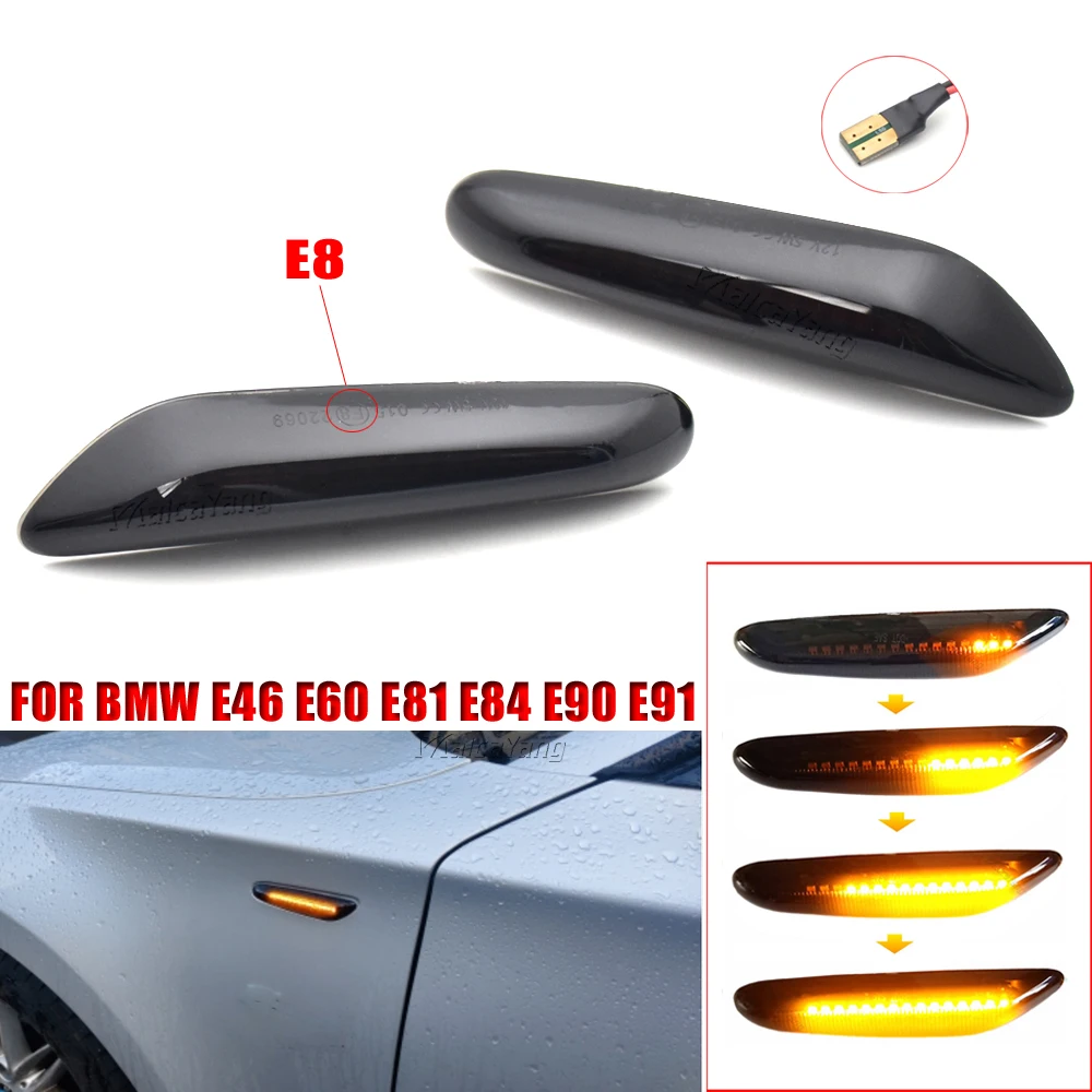 

Sequential LED Flashing Dynamic Turn Signal Side Marker Light For BMW E60 E61 E87 E90 E91 E92 E93 E81 E82 E88 E46 X3 E83 X1 E84