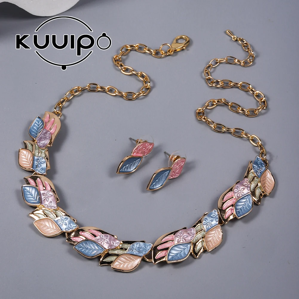 

New in Colorful Leaf Chokers Original Bridesmaid Gifts Trendy Beauty Jewelry Chains 2000s Aesthetic Collar Necklaces for Women