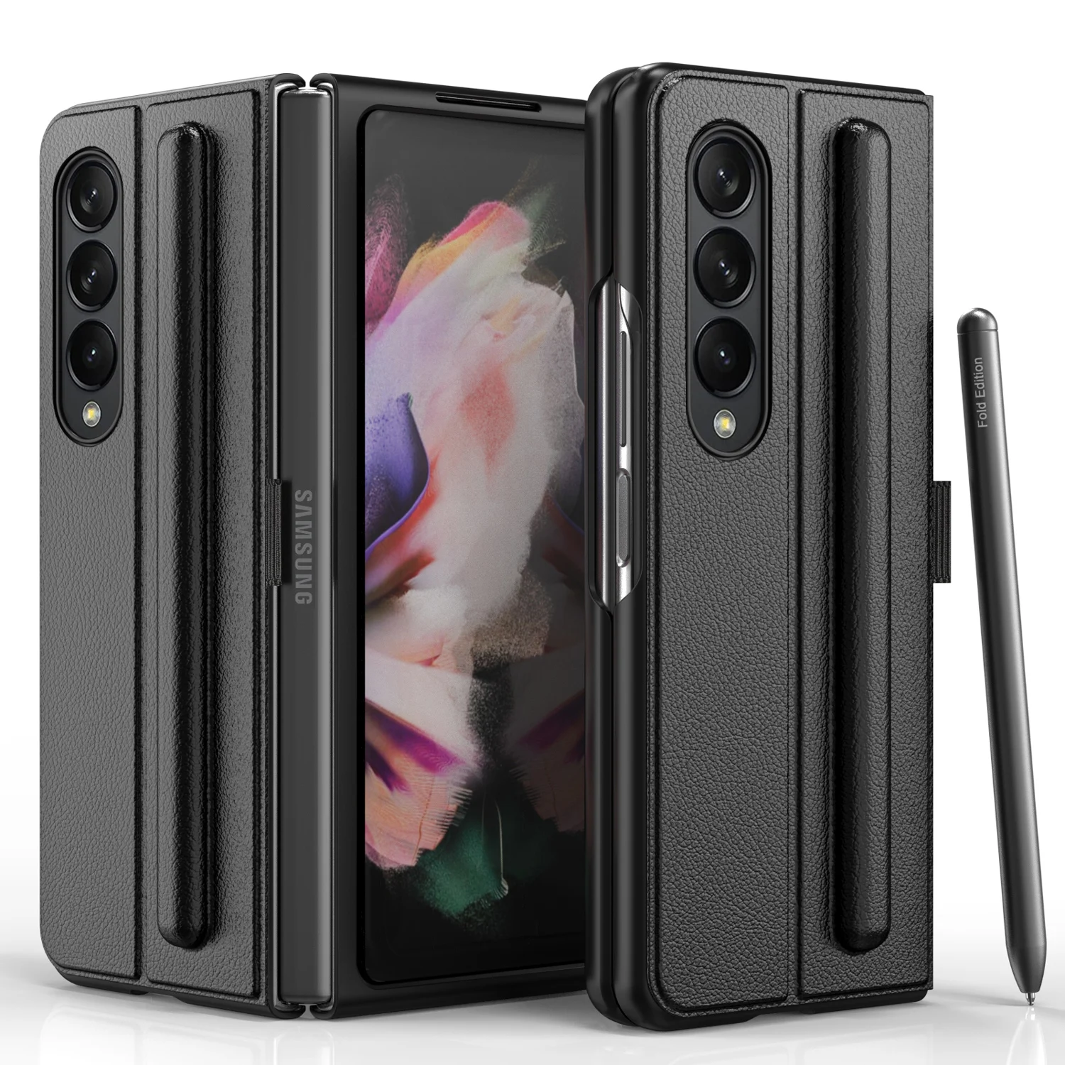

ZSHOW Flip Case for Samsung Z Fold 4 Luxury Leather Protective Case with Pen Slot Scratch-resistant and Wear-resistant