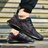 new mens casual sneakers woven mesh breathable mesh shoes lightweight soft sole running shoes