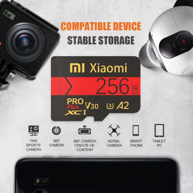 Карта памяти Xiaomi SD-карта 128 ГБ 256 512 32 64 флэш-память на 1 ТБ TF класс 10 TF/SD-карта для