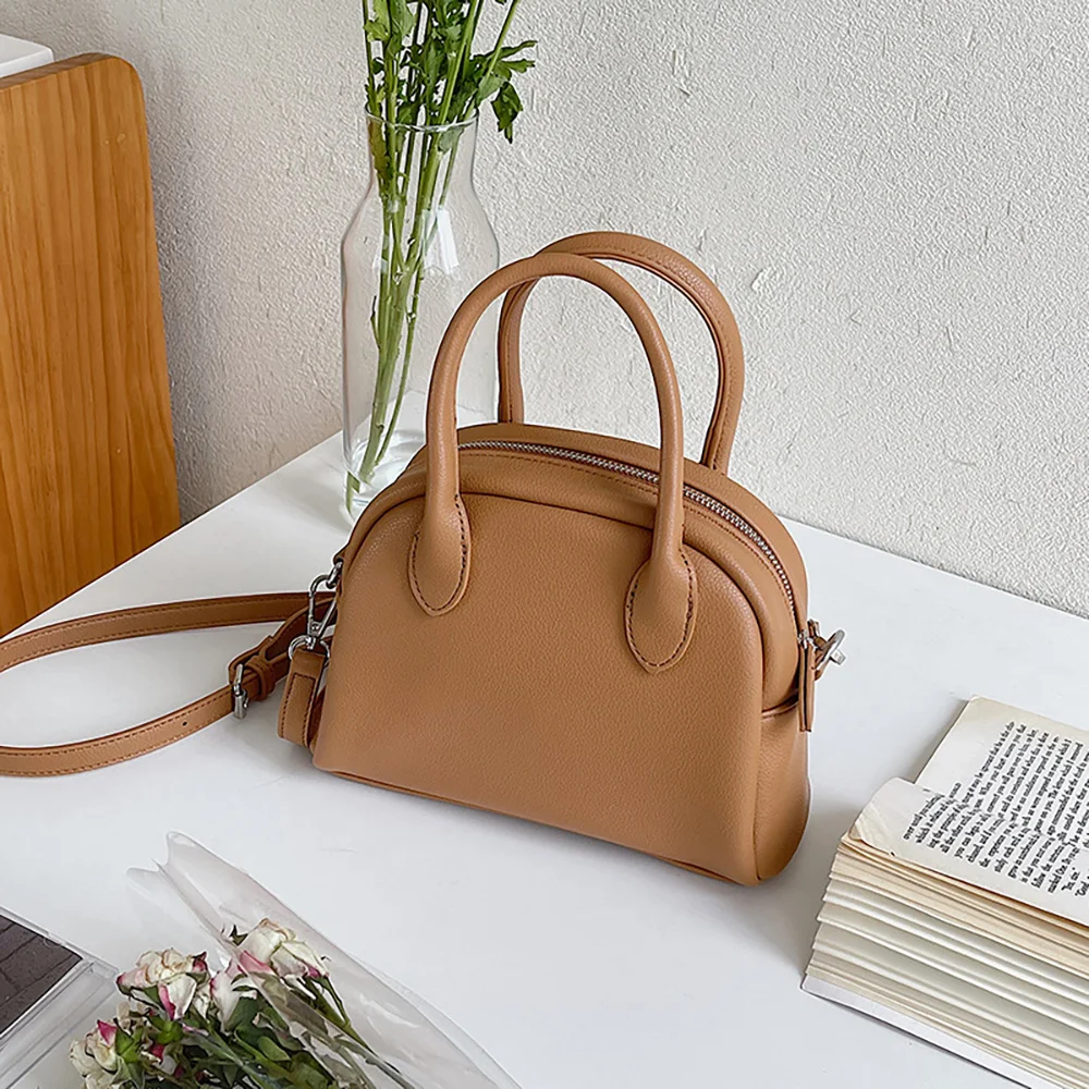 

Fashion Women Shoulder Crossbody Bags Korean Style Simple Solid Color Pu Leather Commuter Handbags Ladies Shopper Tote Bag