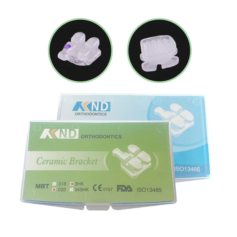 

High Quality Dental Orthodontic Ceramic Brackets Roth MBT 022 345hook Ceramic Orthodontic Brackets for Sale