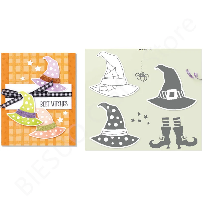 

Волшебная Шляпа штампы и Вырубные штампы Новое поступление 2022 фотоальбом ручная работа тиснение декор Хэллоуин карты