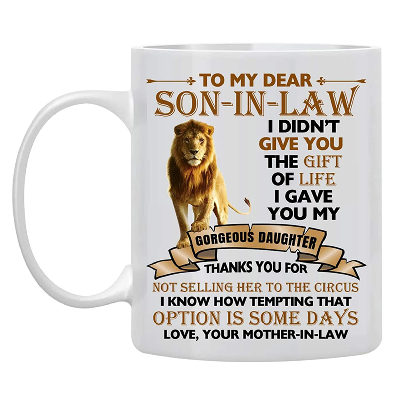 

To My Dear Son-in-Law Coffee Mug Personalized Son-in-Law Christmas Or Birthday Gift Mug
