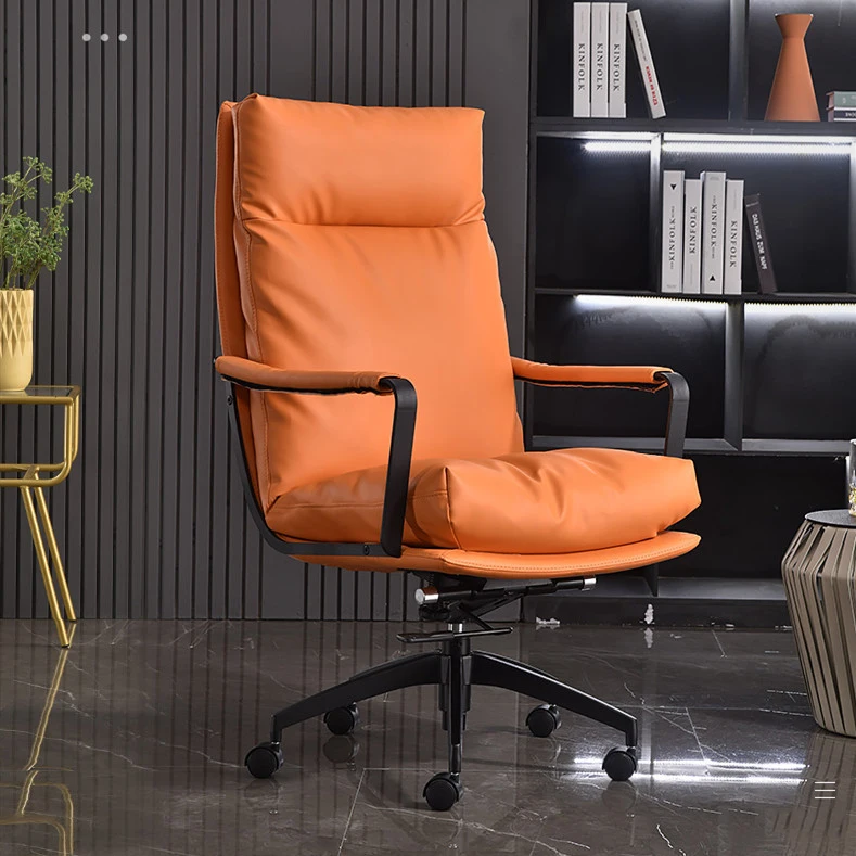 

Manager Chair Leather Office Chair Executive Revolving Silent Wheels use for Company Boss Room