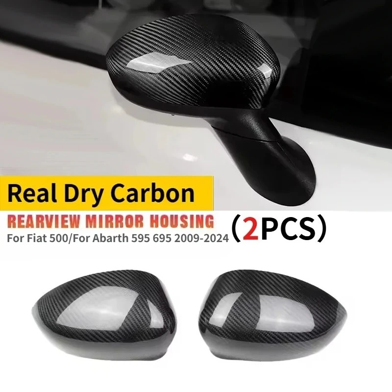 Для FIAT для ABARTH 500/595/595C/695 | настоящее сухое углеродное волокно | Зеркало заднего вида | Крышка корпуса | 09-2024 | Модификация Body Kit