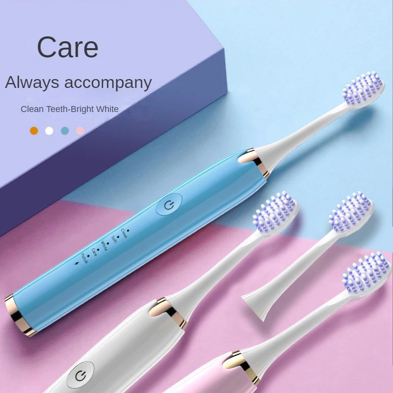 

Electric Toothbrush Battery Sonic Vibrating Toothbrushes Waterproof Soft Bristle Toothbrush With 3 Toothbrush Heads 1 travel box