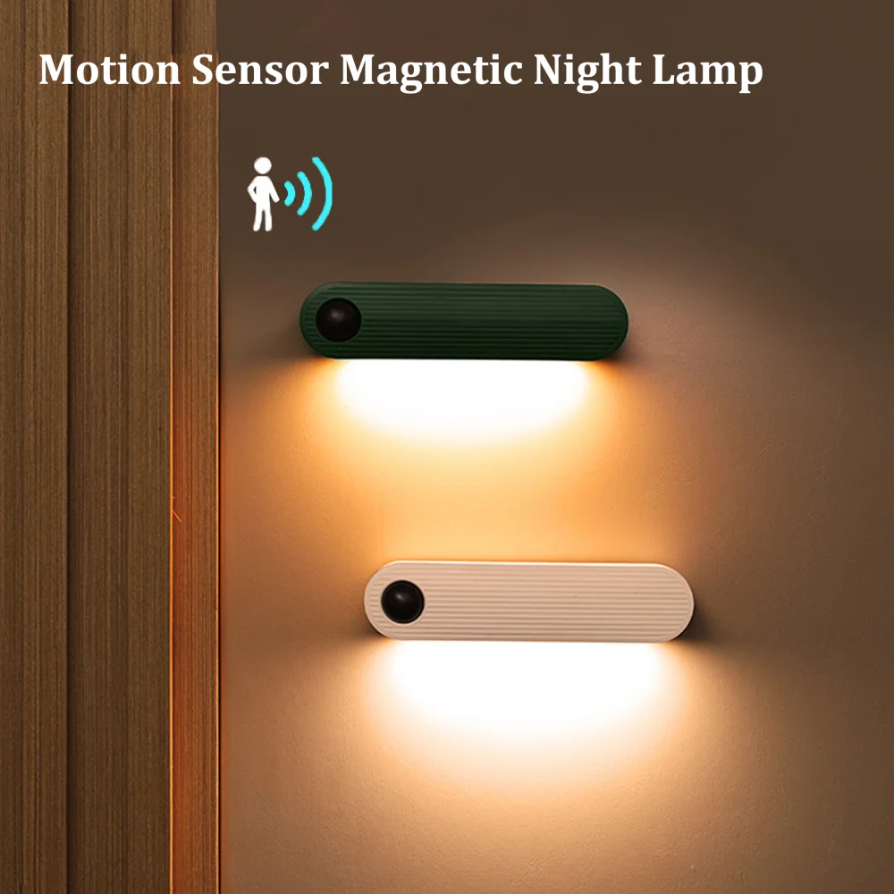 

LED Induction Night Lights Magnetic Wireless Motion Sensor Wall Lamp Charging Bedroom Bedside Light For Hallway Cabinet Lighting