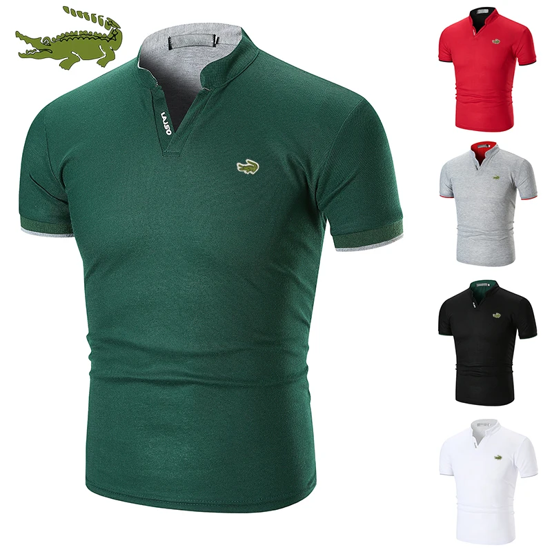 

New Branded Polo Shirt Summer High-end Short-sleeved T-shirts Men's Polo Shirts Men's Tops Lapel Trend Clothes Oversized T Shirt