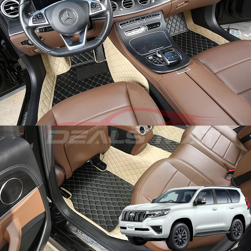 

Car Floor Mats For Toyota Prado 150 2010 2011 2012 2013 Luxury Nappa Leather Interior Details Auto Carpets Rugs Pad Accessories
