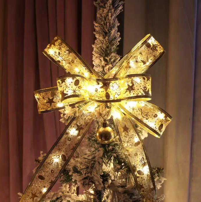 

LED Christmas decorative bow ribbon battery lamp