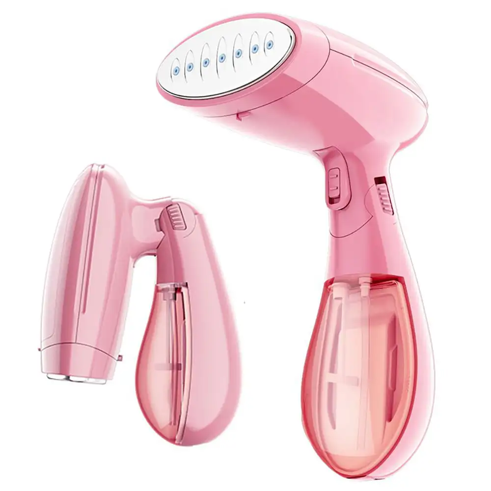 

Handheld Garment Steamer Ironing Transparent Water Tank Foldable Portable Bed Sheets Travel Curtains Dormitory Pink
