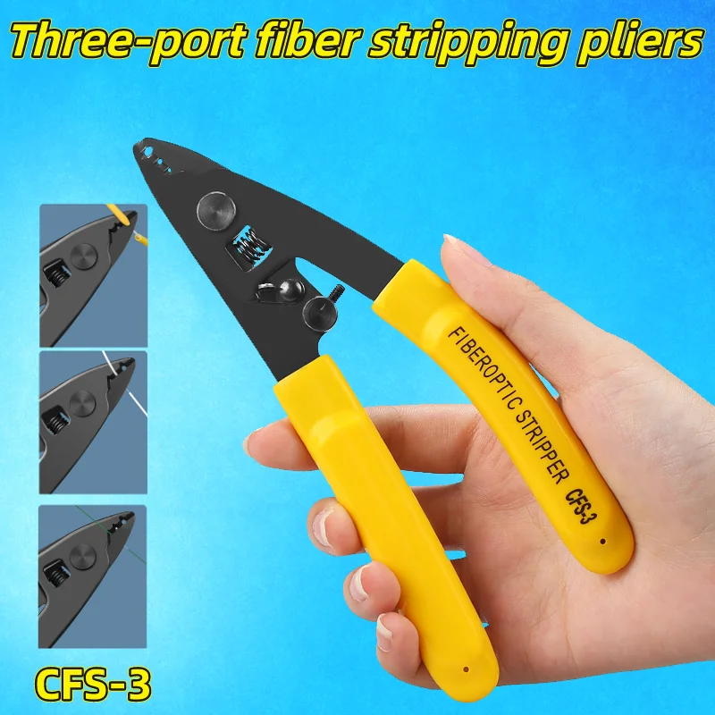 CFS-3 Three-port Fiber Optical Stripper Wire Strippers FTTH Tools Optical Fiber Stripping Pliers