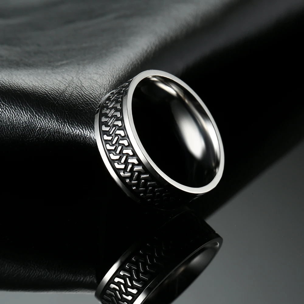 

COOLTIME Vintage Loop Zipper Rings Stainless Steel Rings for Men Women 2022 New Rings Jewlery Gift Wholesale