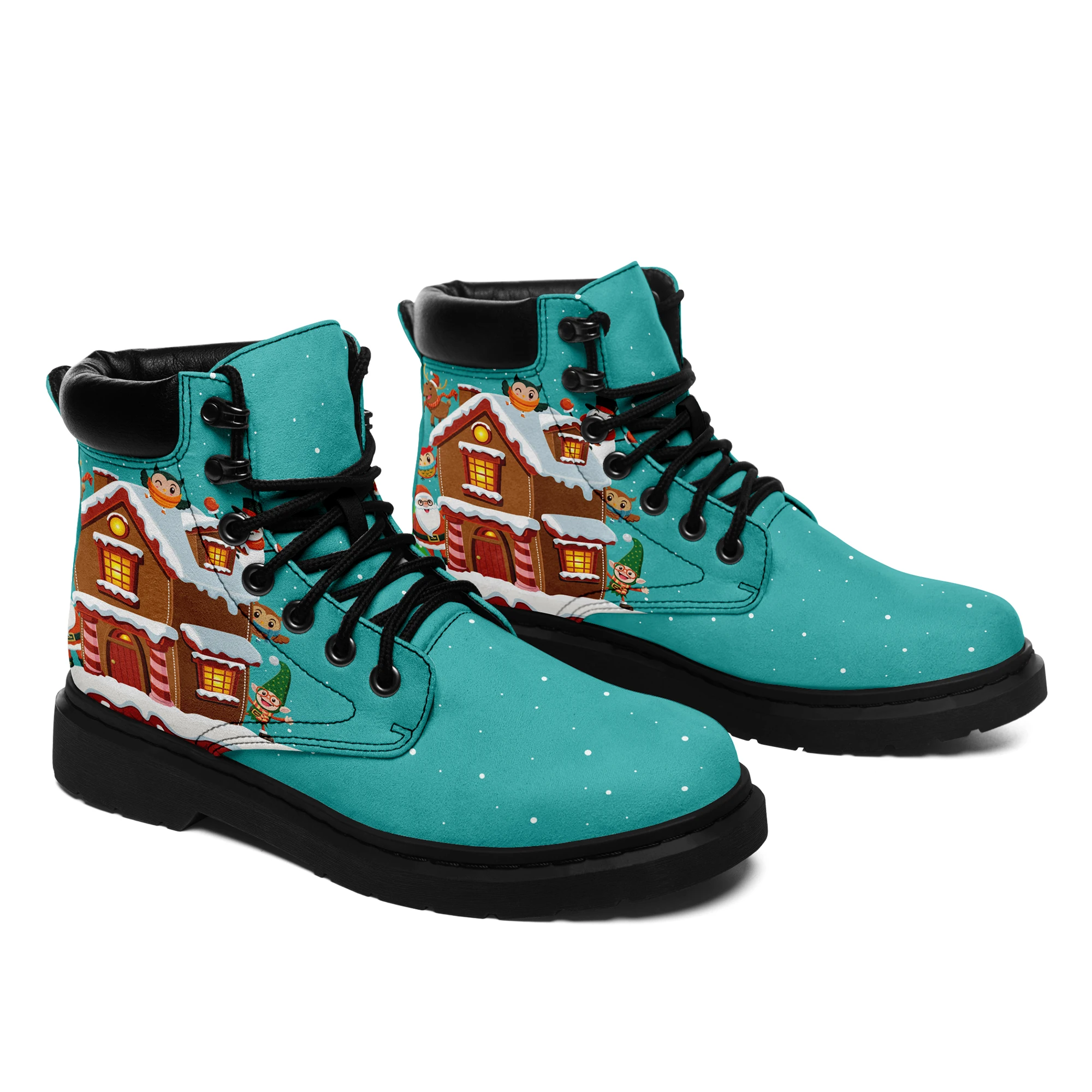 Ботинки-мартинсы с принтом на Рождество для мужчин и женщин