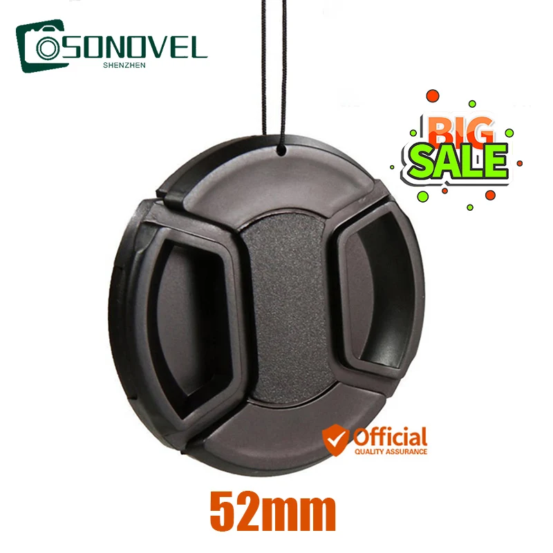 

52mm Protect Front Cover Hood Camera Lens Cap For Canon Nikon Sony Fujifilm D5600 D5500 D5300 D5100 D3400 D3200 D3300 D750 AF-S