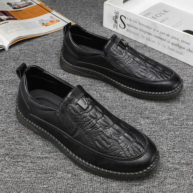 

Men's Shoes 2023 New Youth Peas Shoes Men's Genuine Leather England Style Trendy Leather Shoes Men's Spring Breathable
