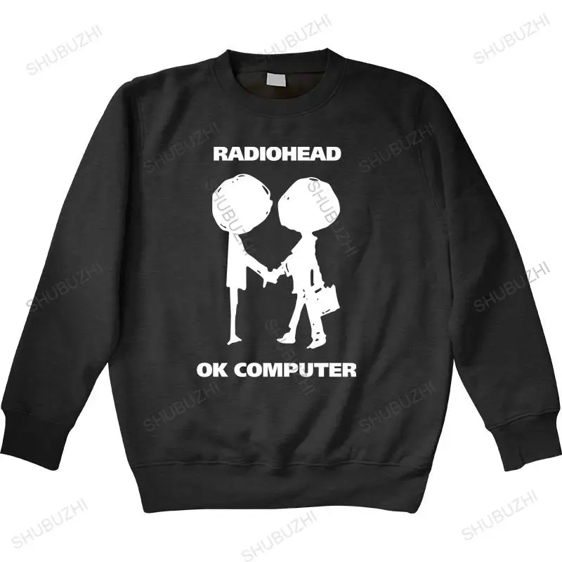 Мужская хлопковая толстовка с капюшоном, модная черная толстовка с изображением героев мультфильма «рок-группы», с логотипом «OK», компьютерная толстовка, брендовая Весенняя Толстовка