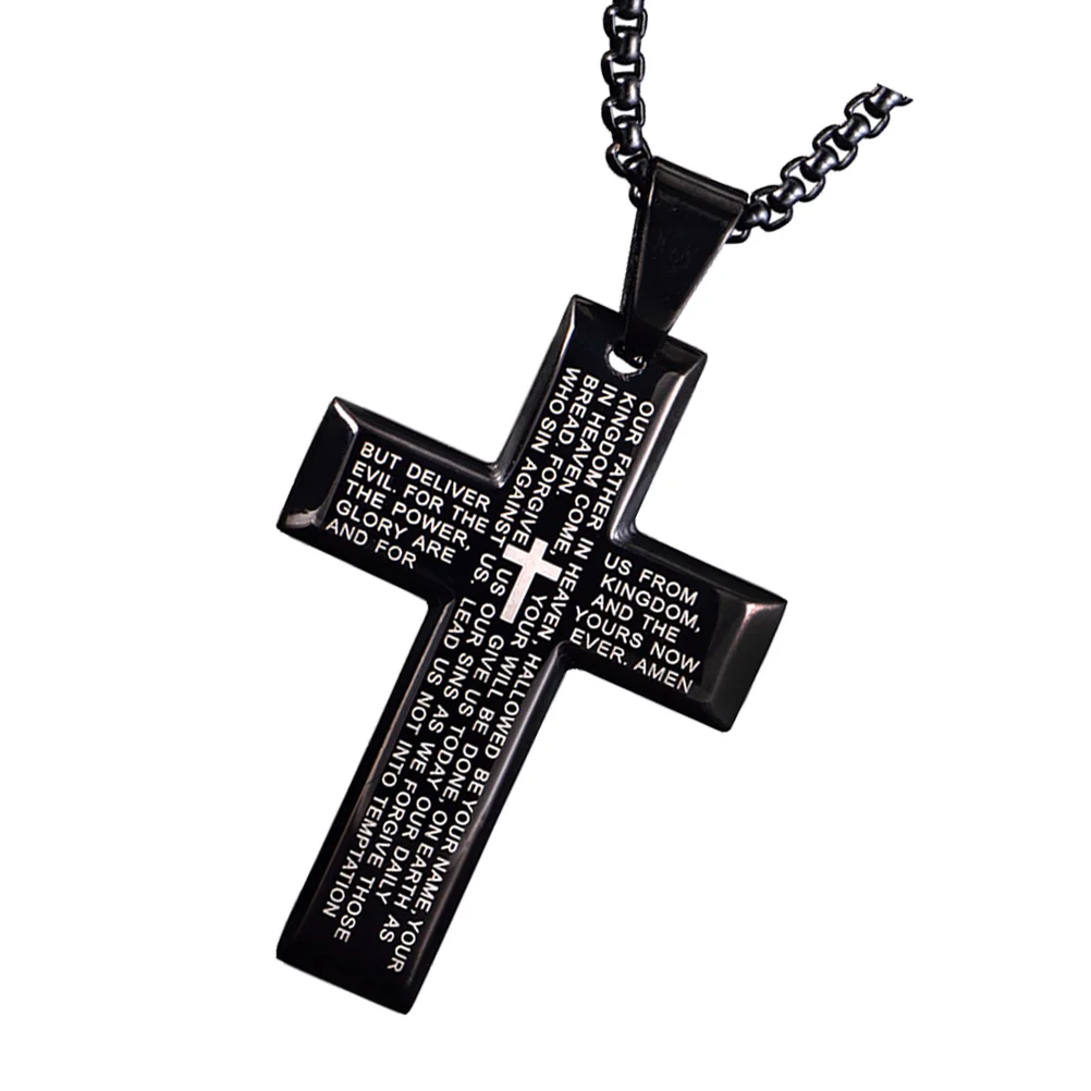 

1Pc Titanium Steel Letters Simple Neck Chain Unisex Jewelry Black