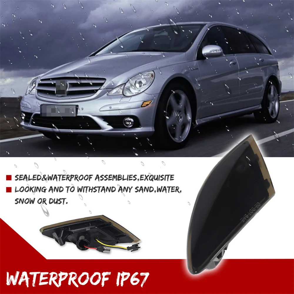 Фото Для Mercedes-Benz W251 R-Class R320 R350 R500 R63 AMG 2006-2010 светодиодные передние боковые указатели поворота и ходовые огни. №5