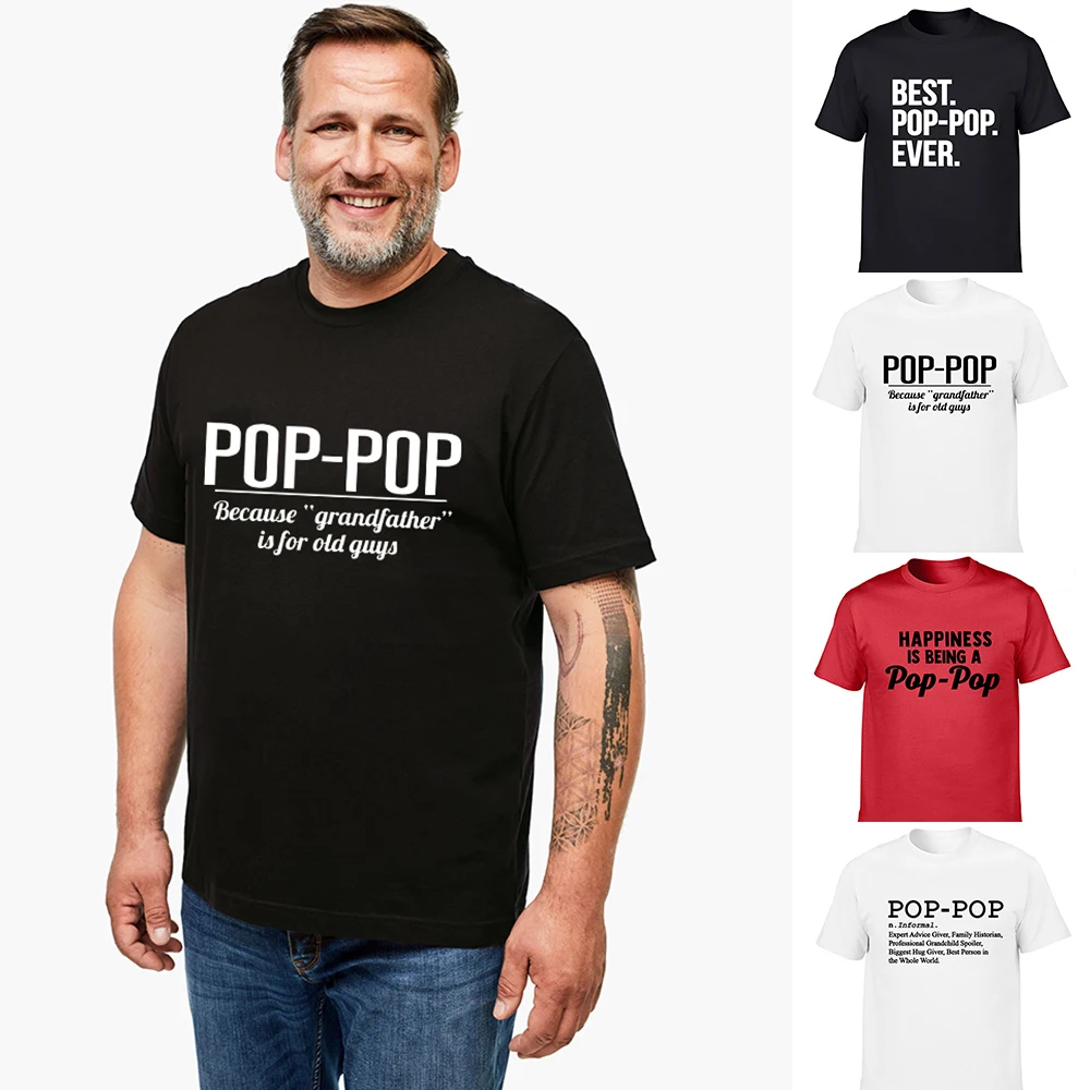 

Grandfather Is for Old Guys Men's Funny T-shirt Pregnancy Announcement Gift for Best Dad Grandpa Casual O-neck Daddy Life Tees