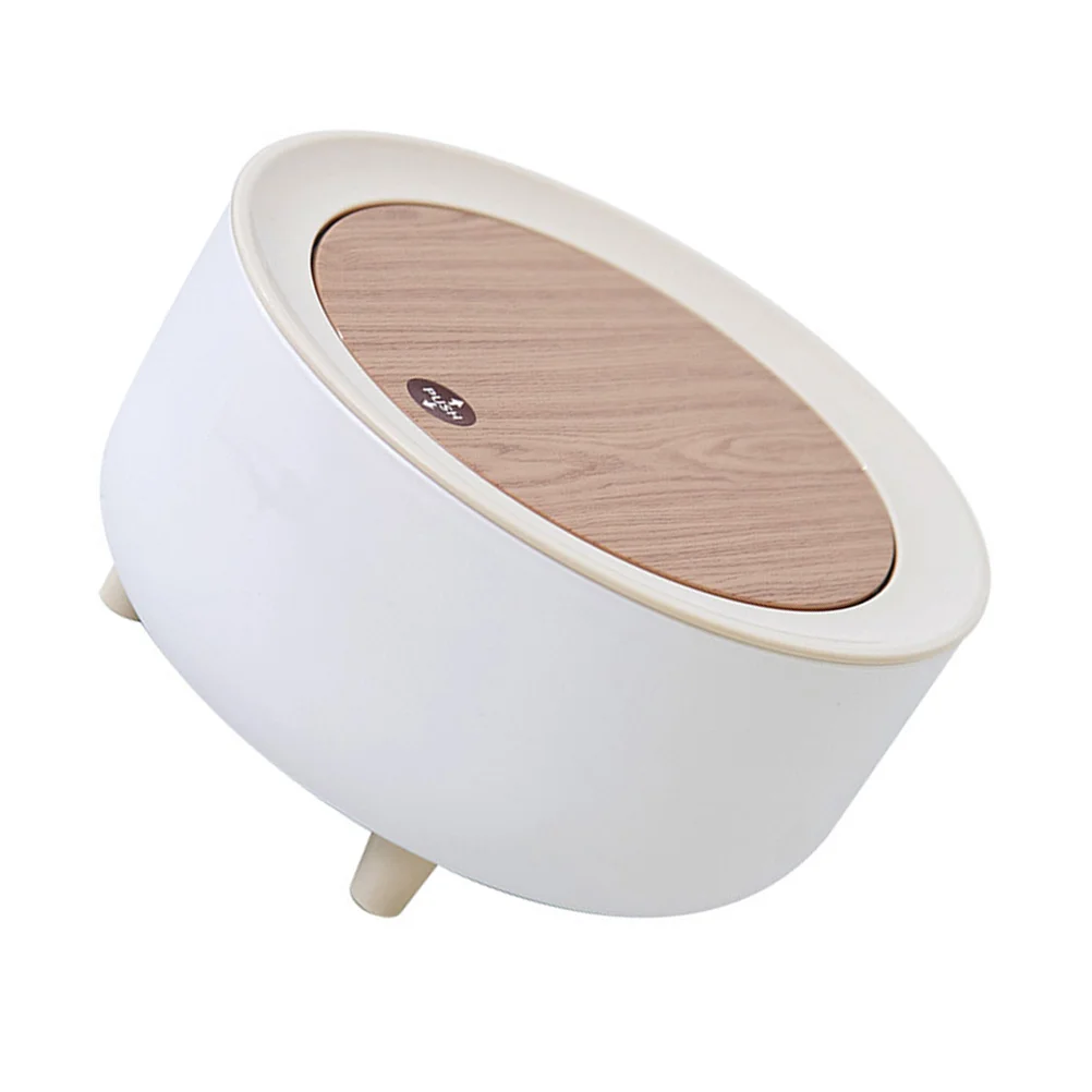 

Can Trash Garbage Lid Bin Rubbishsmall Desktop Desk Table Waste Container Mini Basket Press Bucket Type Wastebasket Tiny