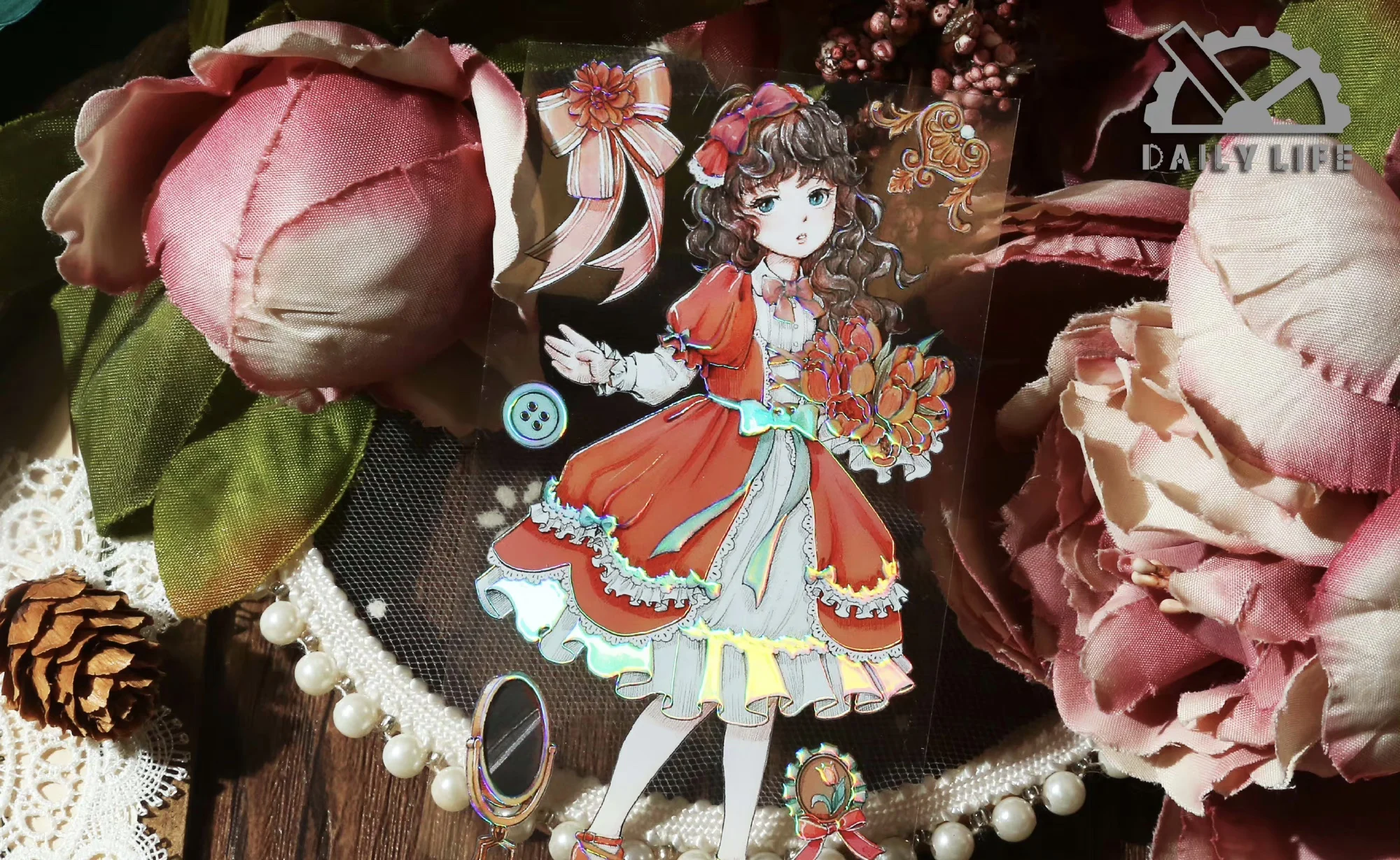 Винтажный аромат тюльпана Девушка Цветочный Васи питомец для изготовления карт Сделай Сам Скрапбукинг план декоративная наклейка