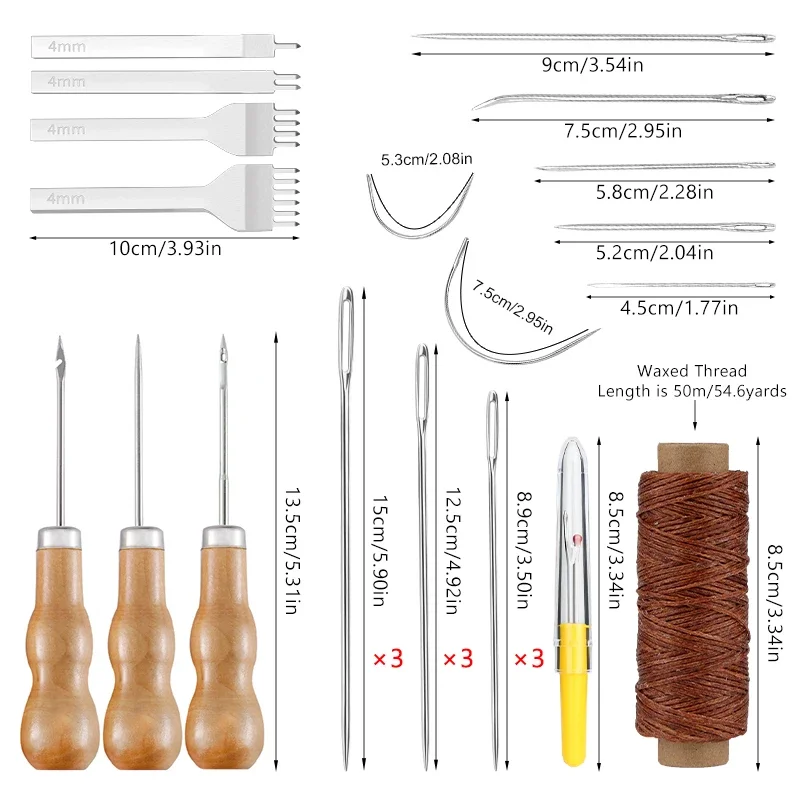 IMZAY Набор Для Перфорации Кожи С Большими Швейными Иглами Инструменты Пробивания