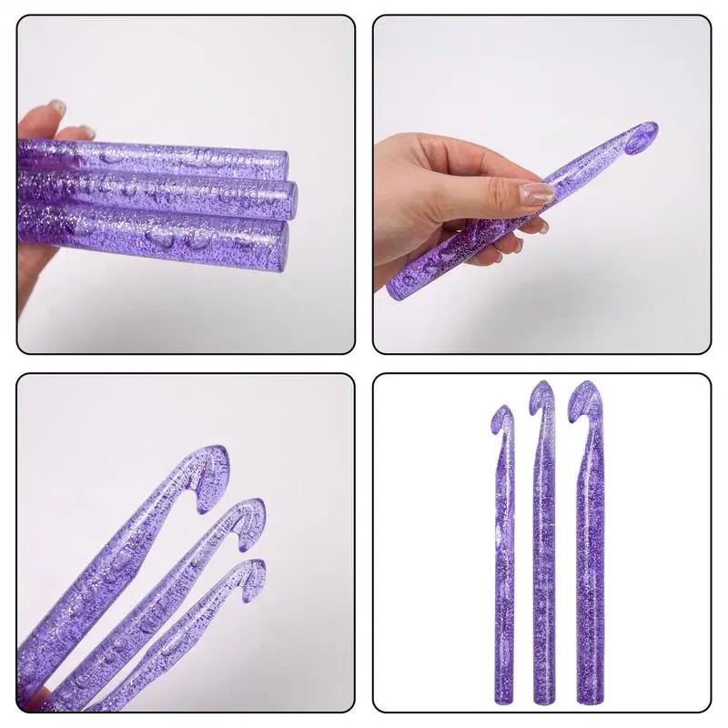 Крючки для вязания 3 размера 15 мм 12 10 игла крючком с блестками и кристаллами