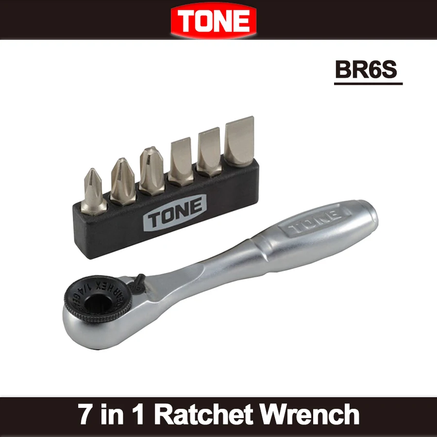 Набор отверток с храповым механизмом TONE 7 в 1 PH/SL/HEX мини-отвертки сделано Японии BR6S
