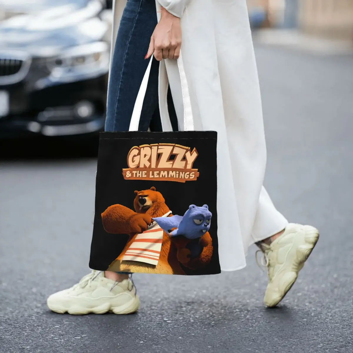 

Grizzy And The Lemmings Women Canvas Handbag Large Capacity Shopper Bag Tote Bag withSmall Shoulder Bag