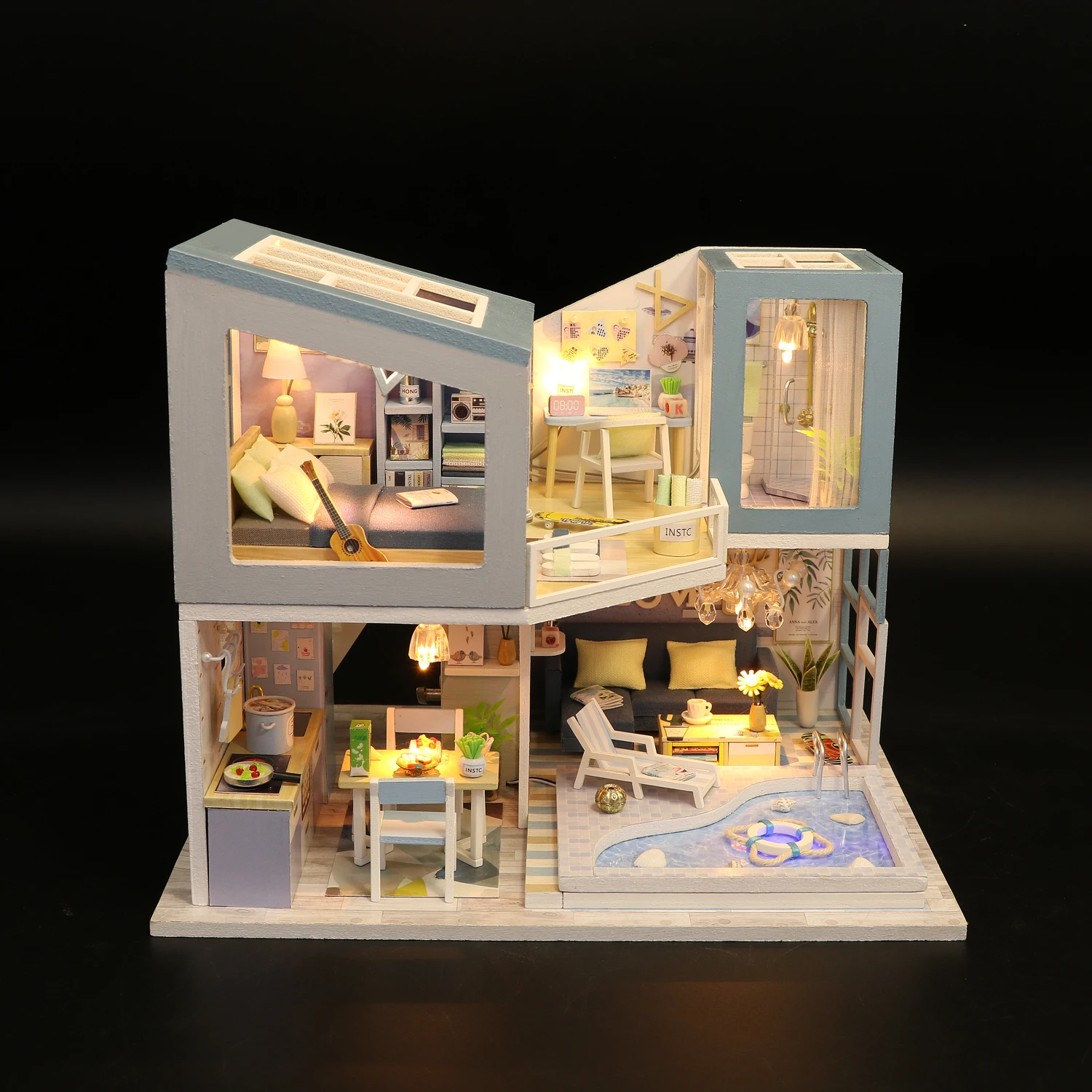 

Assemble Mini Doll House Manual Jisaw Puzzle Wooden Model Handmade Cottage Villa Creative Gift for Girlfriends Couples Birthday