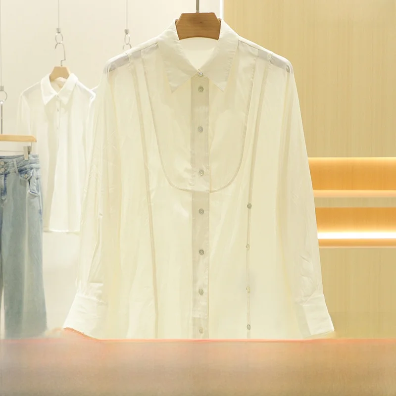 [Европа] однобортные универсальные рубашки с длинными рукавами и воротником-поло