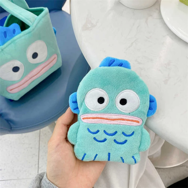 

NEW Sanrio Hangyodon Plush Keychain Kawaii Fish Coin Purse Accessories Cute girl Peluche Schoolbag Decor Kids Doll Pendant Gift