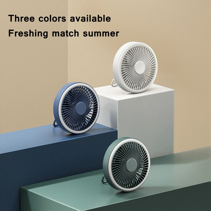 

2000mAh USB Rechargeable Ceiling Fans with Remote Control 360 Rotation 3-speed Wind Desk Hanging Ventilator for Outdoor Camping