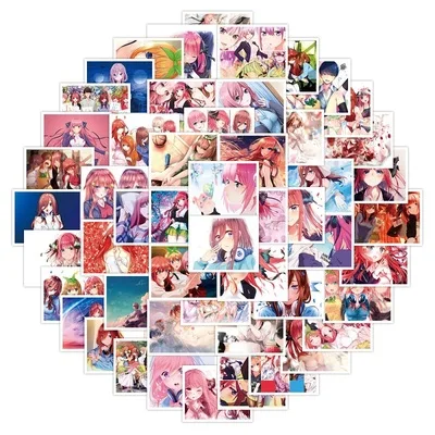 

50 Pcs for Anime The Quintessential Quintuplets Cartoon Aesthetic Girls Stickers Waterproof Decals for Hand Account Laptop Phone