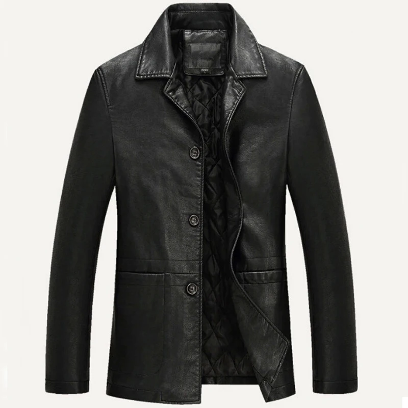 

Leather Jacket Men Soft PU Leather Jacket Male Business Casual Coats Man Jaqueta Masculinas Inverno Couro Large Size XXXL 4XL