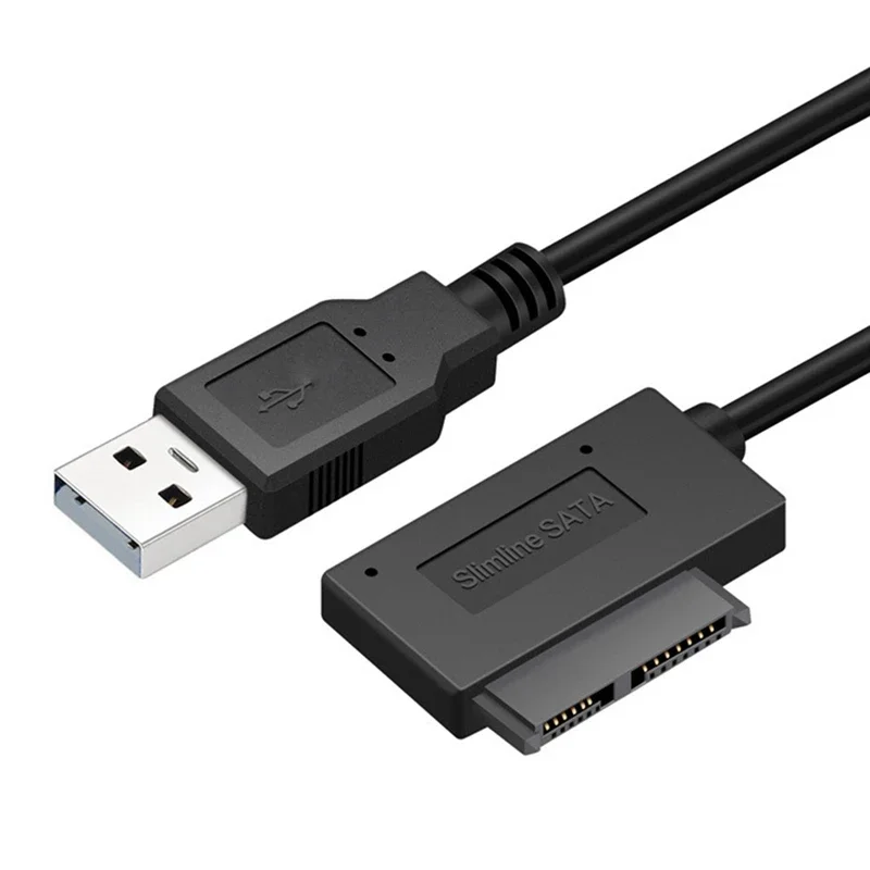 Фото USB-адаптер для ПК 6P + 7P CD DVD Rom SATA в USB 2.0 Конвертер Slimline Sata 13-контактный кабель для ПК, ноутбука, ноутбука №5
